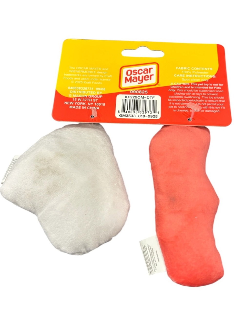 Oscar Mayer Plush Cat Toys - White & Pink (Bacon and Egg) NEW - Picture 2 of 3